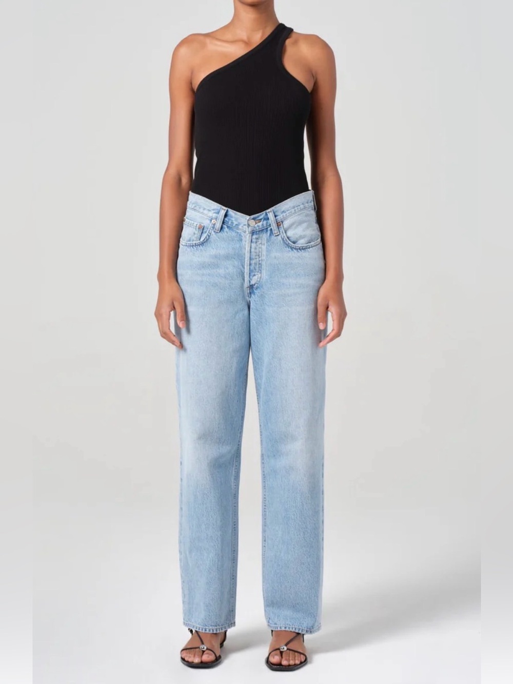 AGOLDE high waisted V waist baggy jeans size 24 light wash